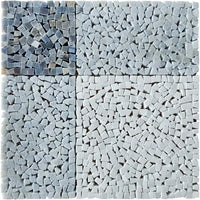 Artisan Blue & White Natural Stone Checkerboard Mosaic Tile