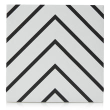 Load image into Gallery viewer, 8x8 Black and White Vera porcelain tile - Industry Tile