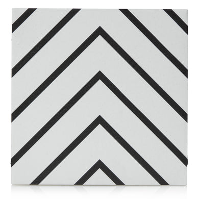 8x8 Black and White Vera porcelain tile - Industry Tile
