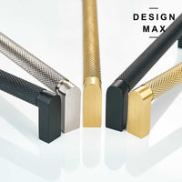 Knurled Matte Black Solid Brass Cabinet Pull