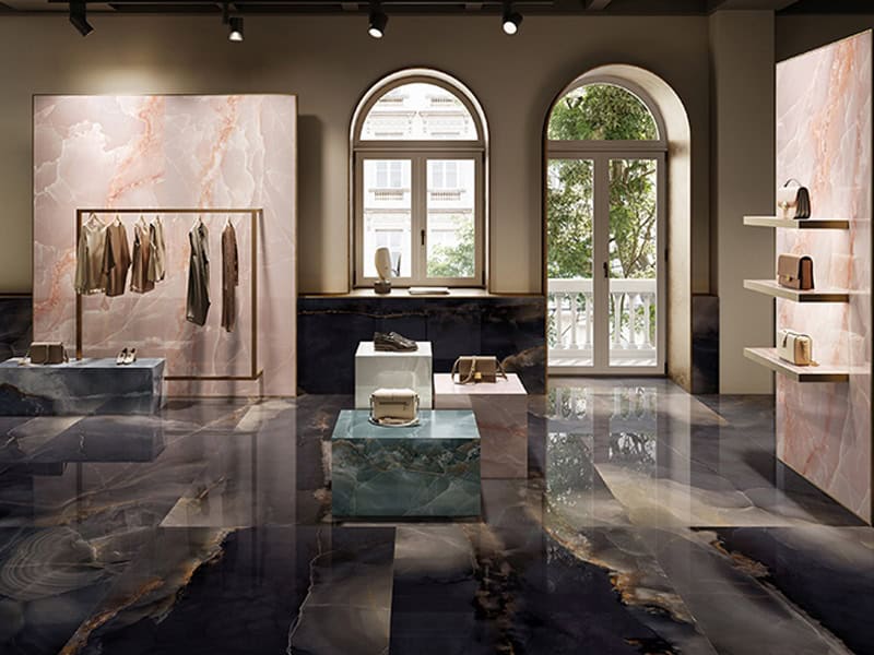 Onyx Black Porcelain Tile 24x48" | 36x36" | Mosaic - Tilevanity.com