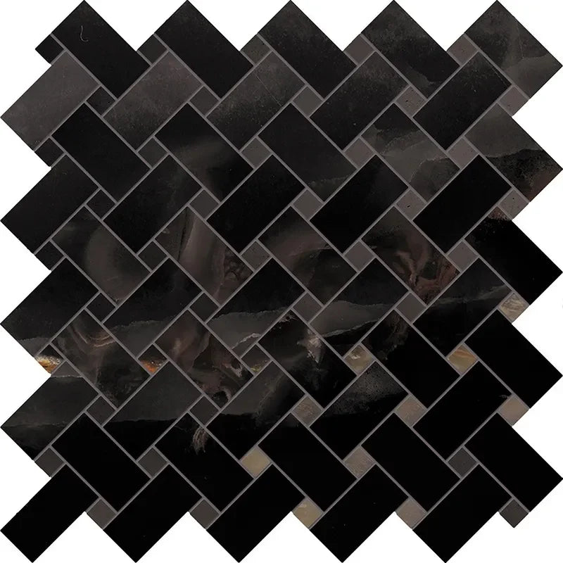 Onyx Black Porcelain Tile 24x48" | 36x36" | Mosaic - Tilevanity.com