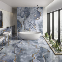 Onice Reale Blue Porcelain Tile 24x48" | 36x36"