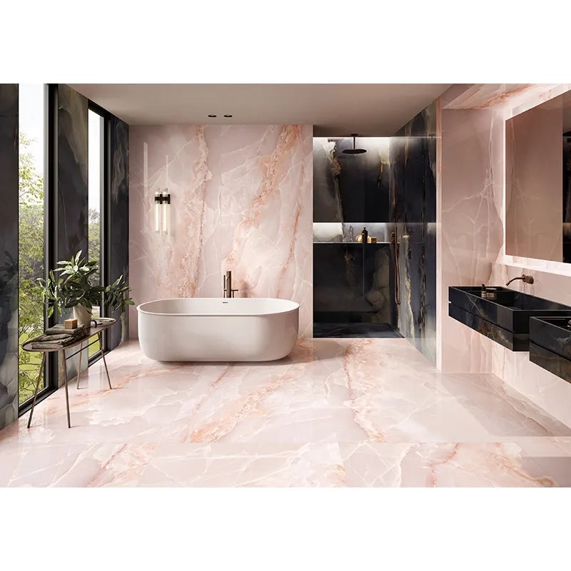 Onice Reale Pink Porcelain Tile 24x48" | 36x36"