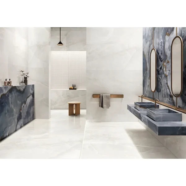 Onyx White Porcelain Tile 24x48" | 36x36" | Mosaic - Tilevanity.com