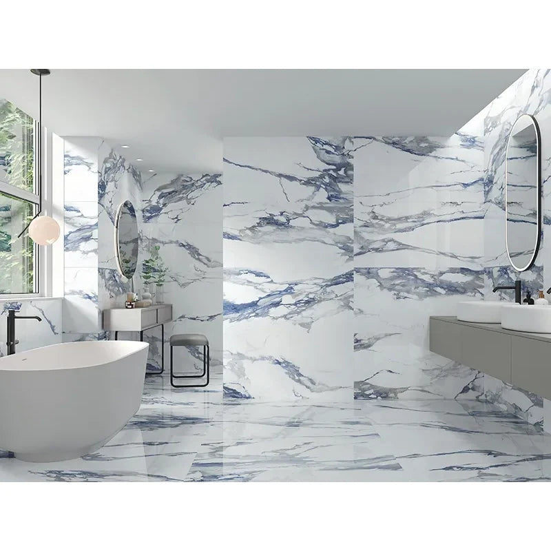 Glacier Blue Polished Porcelain Tile 24×48" - Tilevanity.com