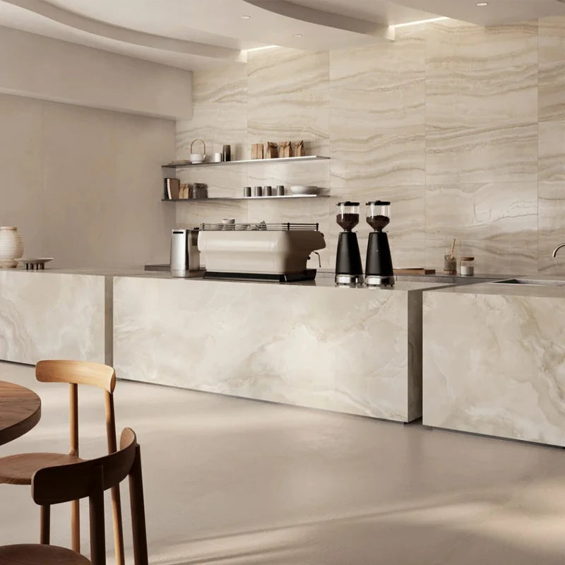 Horizon Onyx Ivory Crystal Porcelain Tile 24x48"
