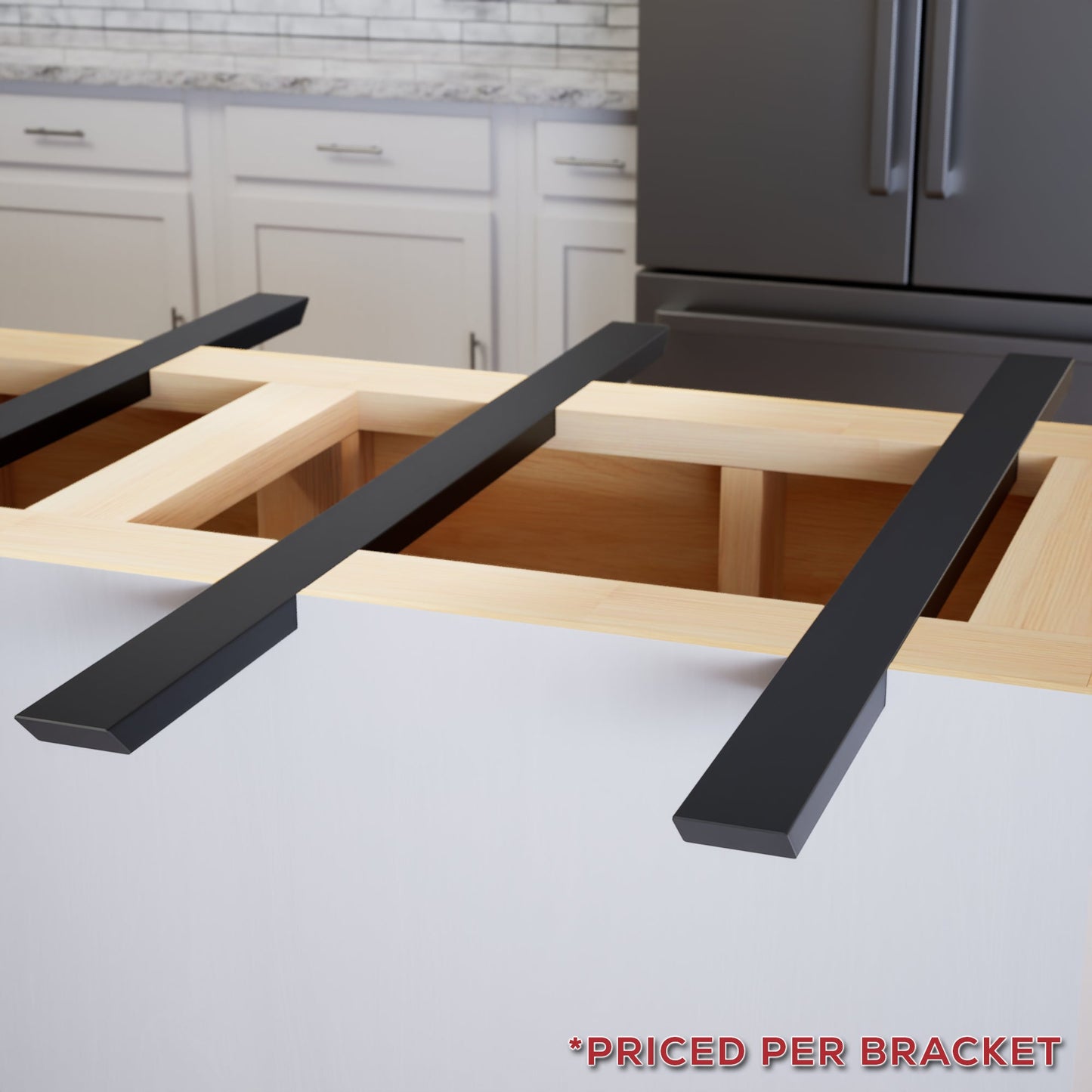 Industrial 1 inch Double Sided Island Support Bracket
