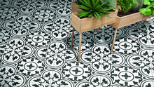 Load image into Gallery viewer, 8x8 Black and White Bell porcelain tile - Industry Tile
