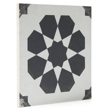 Load image into Gallery viewer, 8x8 Black and White Distressed Cyclone porcelain tile - Industry Tile