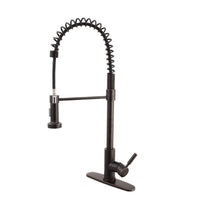 Oil Bronze Black High Arc brass Kitchen Sink Faucet Pull Down metal Spray with deck plate