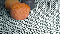 8x8 Black and White Nebula porcelain tile - Industry Tile