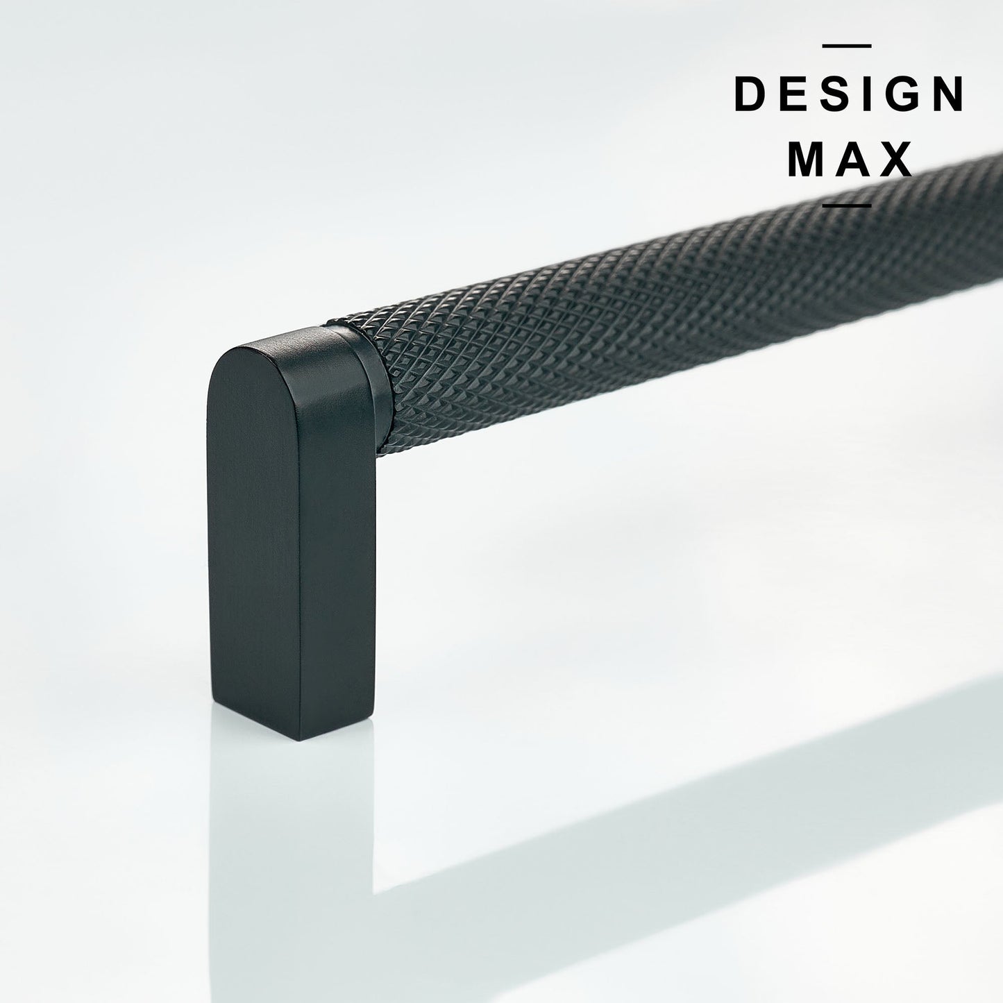 Knurled Matte Black Solid Brass Cabinet Pull