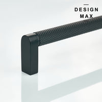 Knurled Matte Black Solid Brass Cabinet Pull