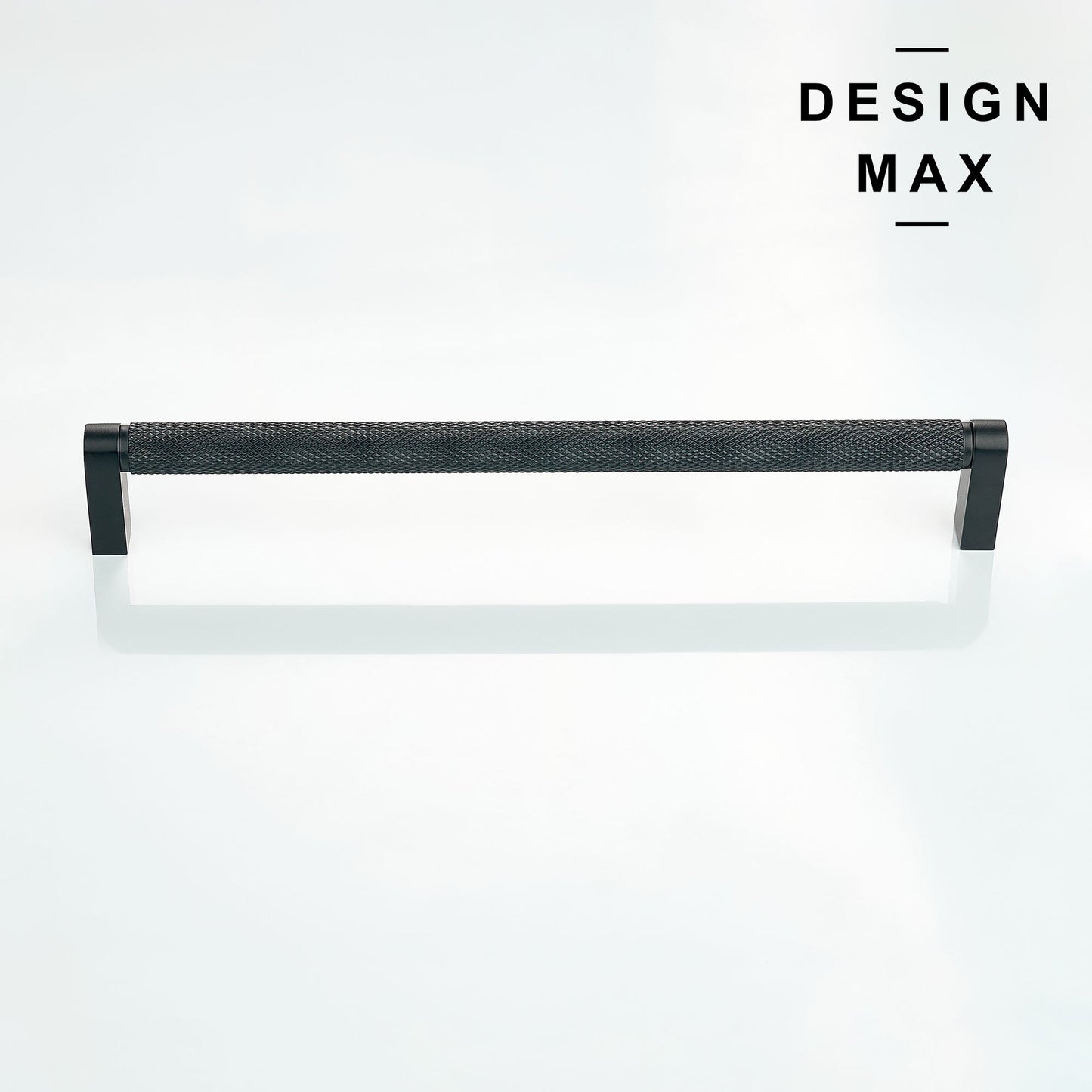 Knurled Matte Black Solid Brass Cabinet Pull