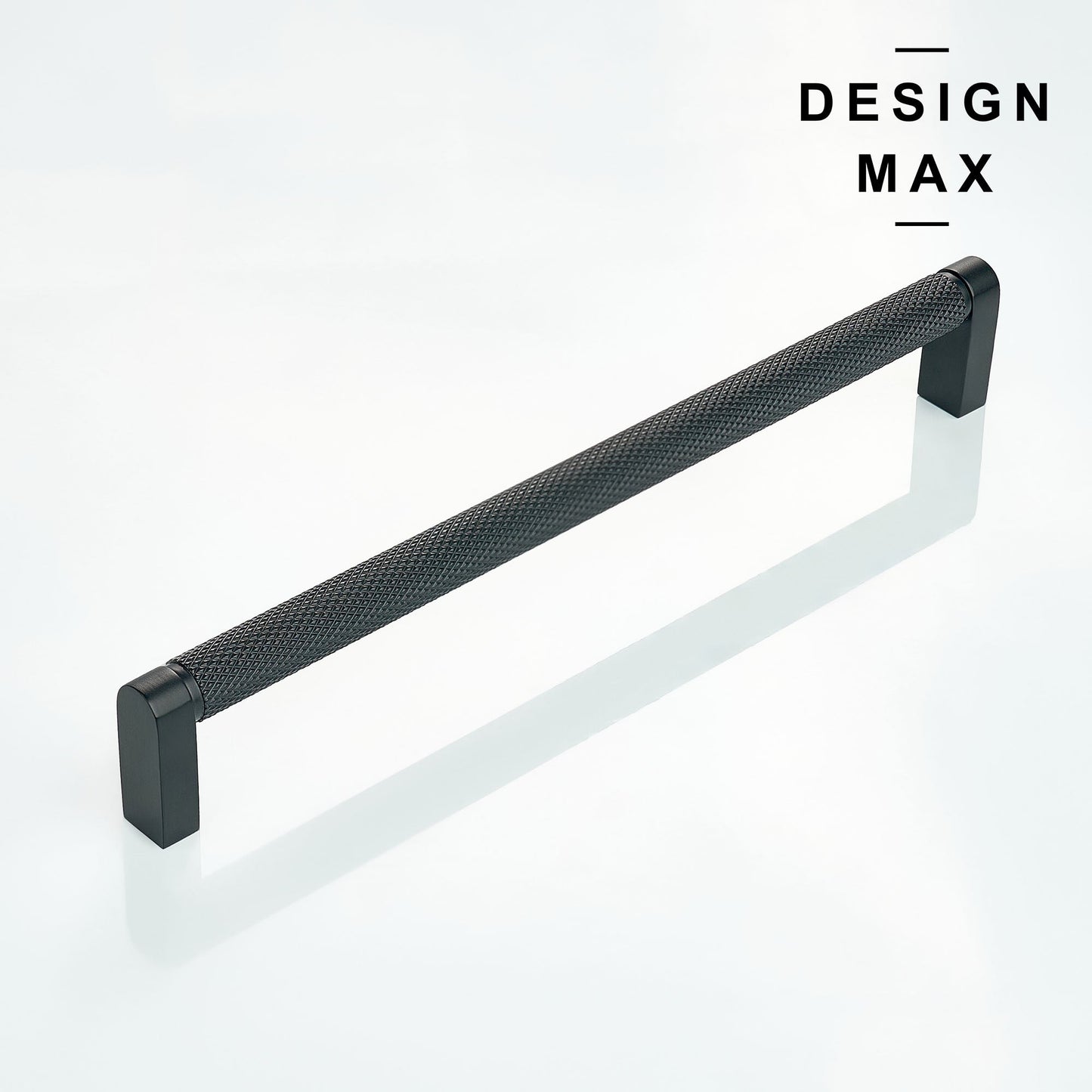 Knurled Matte Black Solid Brass Cabinet Pull
