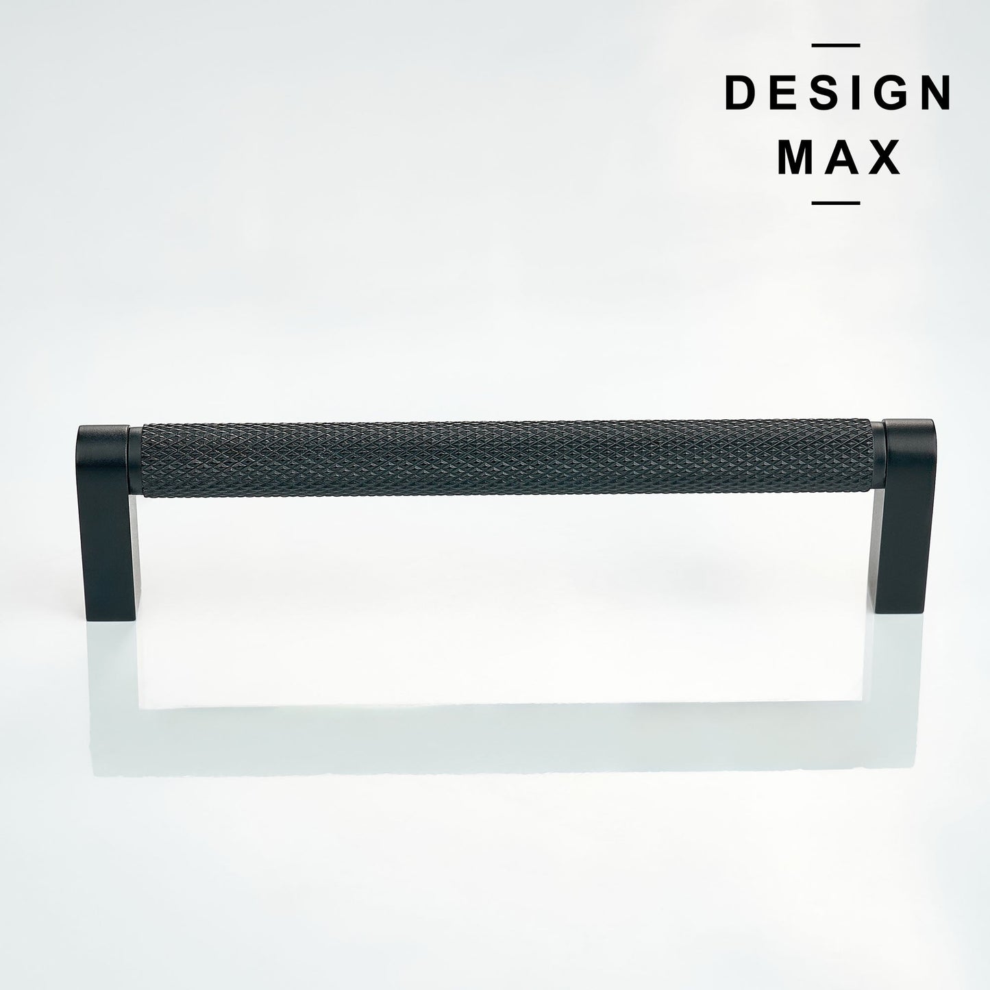 Knurled Matte Black Solid Brass Cabinet Pull