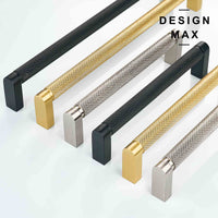 Knurled Matte Black Solid Brass Cabinet Pull