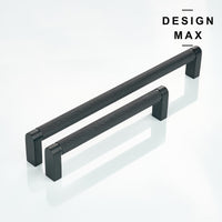Knurled Matte Black Solid Brass Cabinet Pull