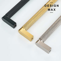 Knurled Matte Black Solid Brass Cabinet Pull
