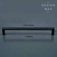 Knurled Matte Black Solid Brass Cabinet Pull