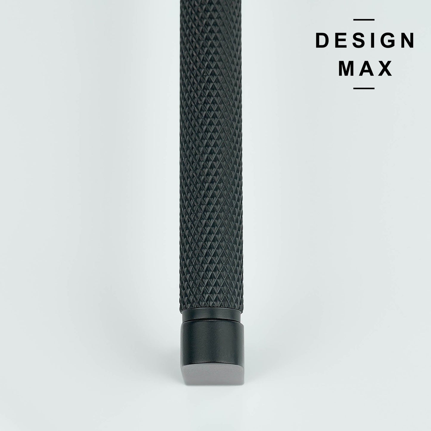 Knurled Matte Black Solid Brass Cabinet Pull