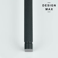 Knurled Matte Black Solid Brass Cabinet Pull