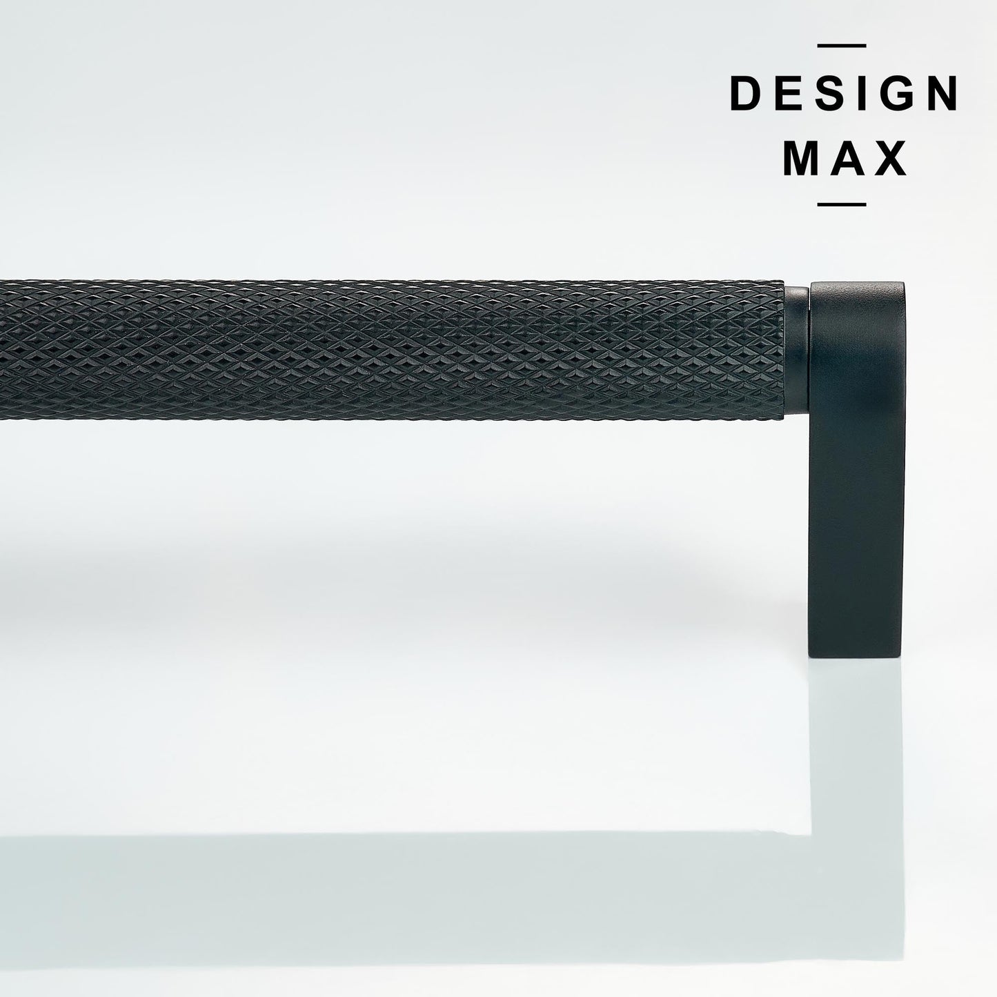 Knurled Matte Black Solid Brass Cabinet Pull