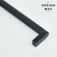 Knurled Matte Black Solid Brass Cabinet Pull