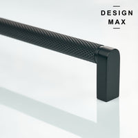 Knurled Matte Black Solid Brass Cabinet Pull