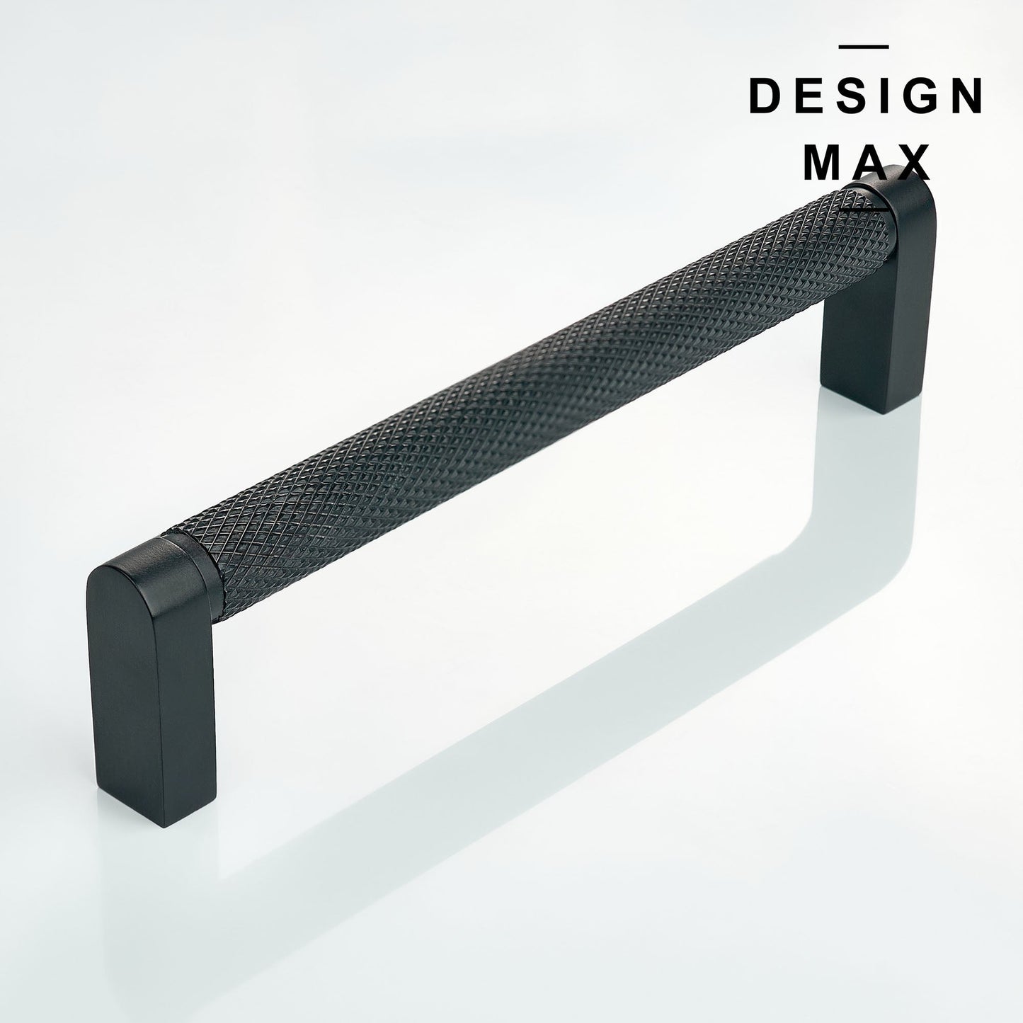 Knurled Matte Black Solid Brass Cabinet Pull