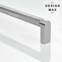 Knurled Satin Silver Solid Brass Cabinet Pull