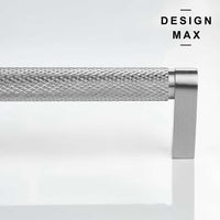 Knurled Satin Silver Solid Brass Cabinet Pull