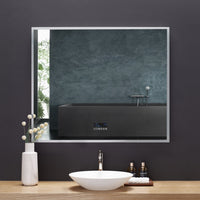 Immersion LED Lighted Bathroom Vanity Mirror with Bluetooth, Defogger, and Digital Display