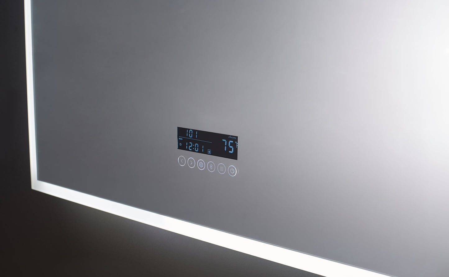 Immersion LED Lighted Bathroom Vanity Mirror with Bluetooth, Defogger, and Digital Display