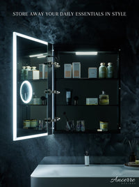 Pagani LED Mirror Cabinet with Defogger, Dimmer, Magnifier & USB outlet