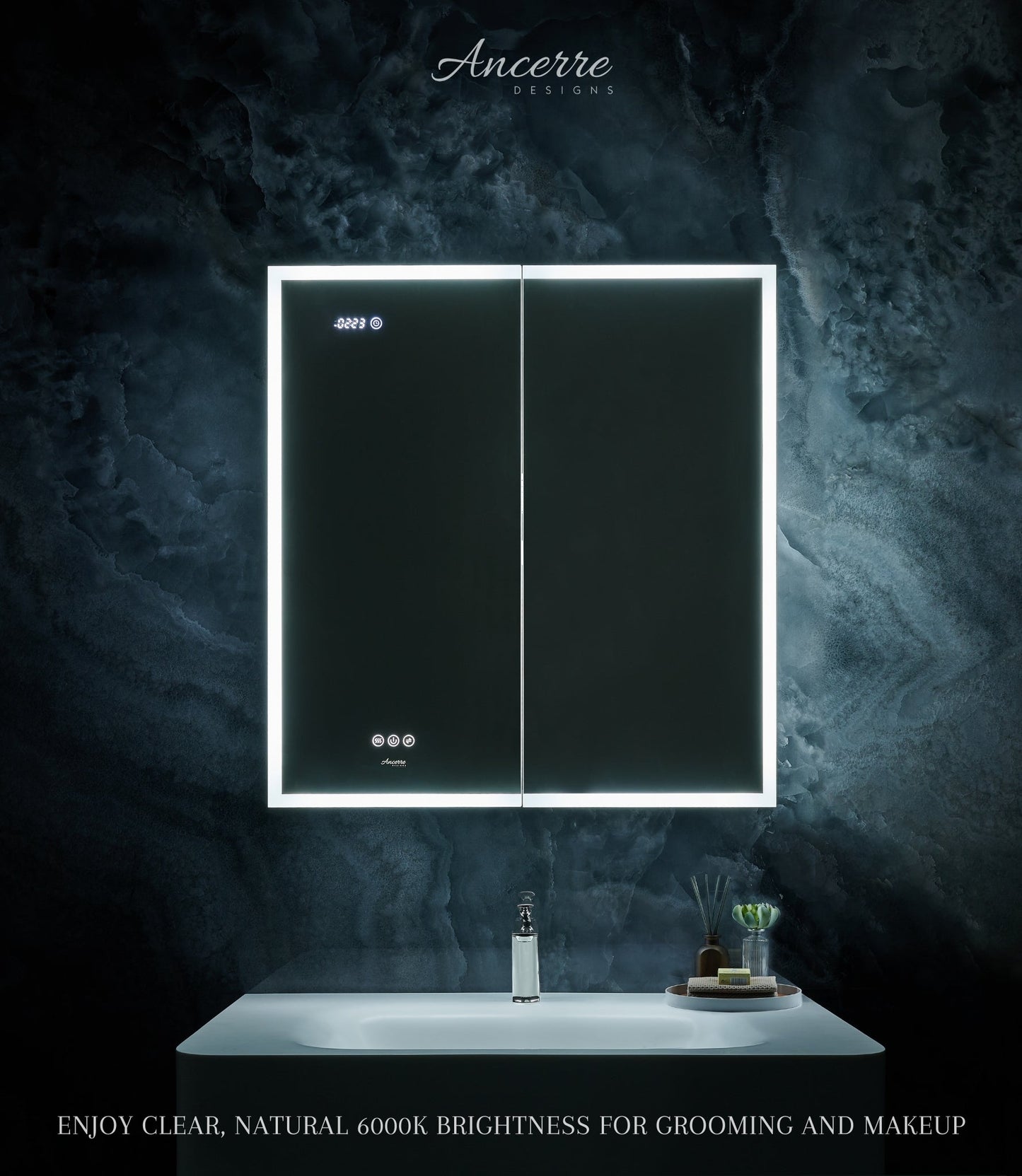 Pagani LED Mirror Cabinet with Defogger, Dimmer, Magnifier & USB outlet