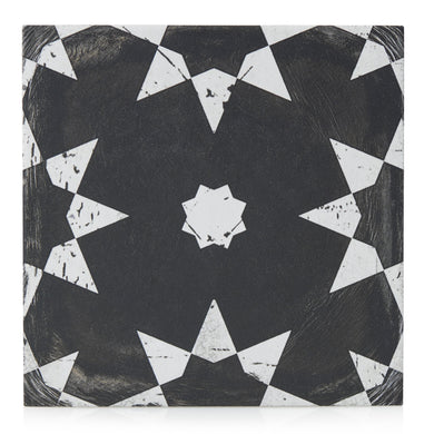8x8 Black and White Distressed Groove porcelain tile - Industry Tile