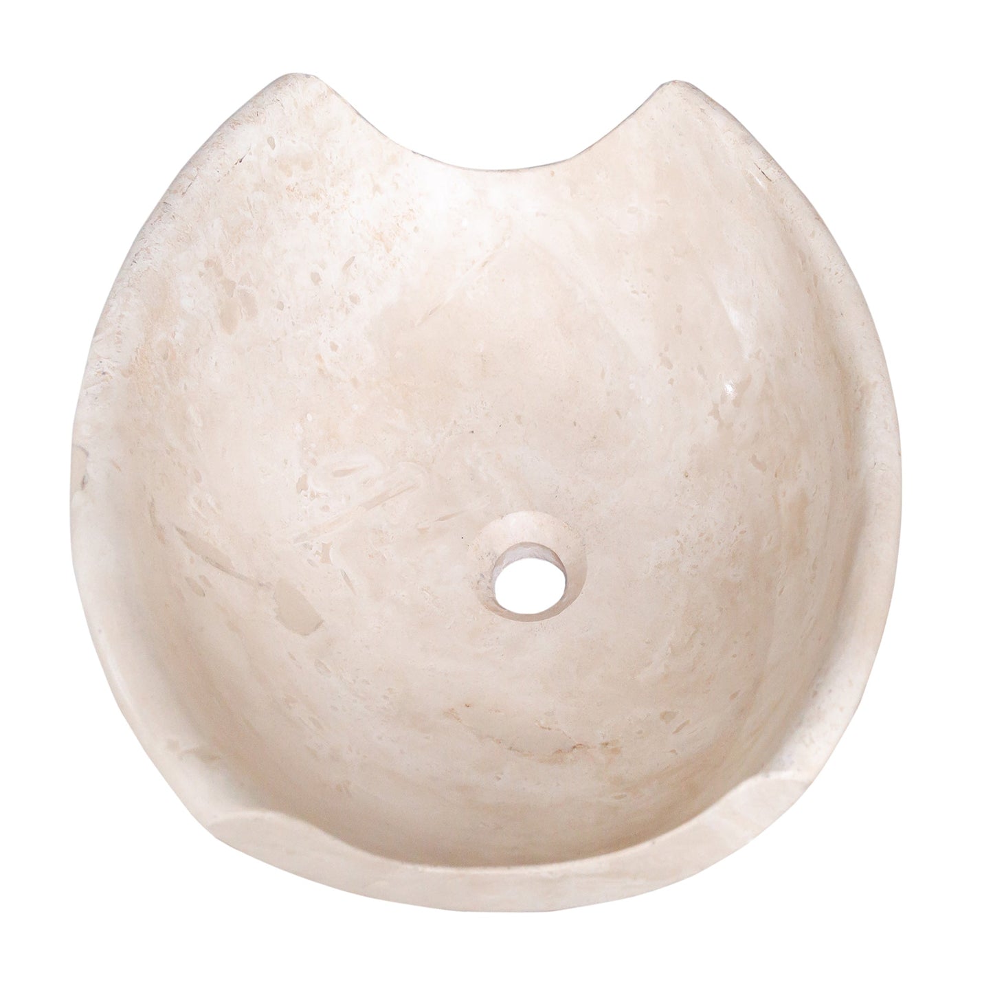 Light Travertine Natural Stone Special Shape Above Vanity Bathroom Sink Honed
