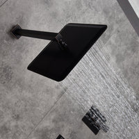 12-Inch Wall-Mounted Rainfall Shower Faucet System in Oil Rubbed Bronze - Options for LED or Non-LED Light, Includes Hand Shower