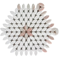 Marble Blossom Pink & White Polished Mosaic Tile