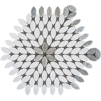 Marble Blossom Beige, Gray & White Polished Mosaic Tile