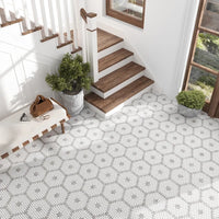 Marble Blossom Beige, Gray & White Polished Mosaic Tile