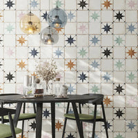 Heritage Compass Blush & White 8" x 8" Star Matte Porcelain Tile