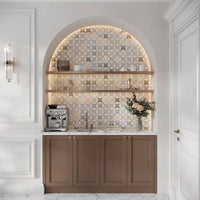 Floral Clover Multicolor Polished Natural Stone Mosaic Tile