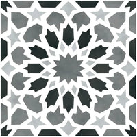 Alhambra Black & White Porcelain Tile 8x8" - Tilevanity.com