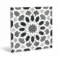 Alhambra Black & White Porcelain Tile 8x8"