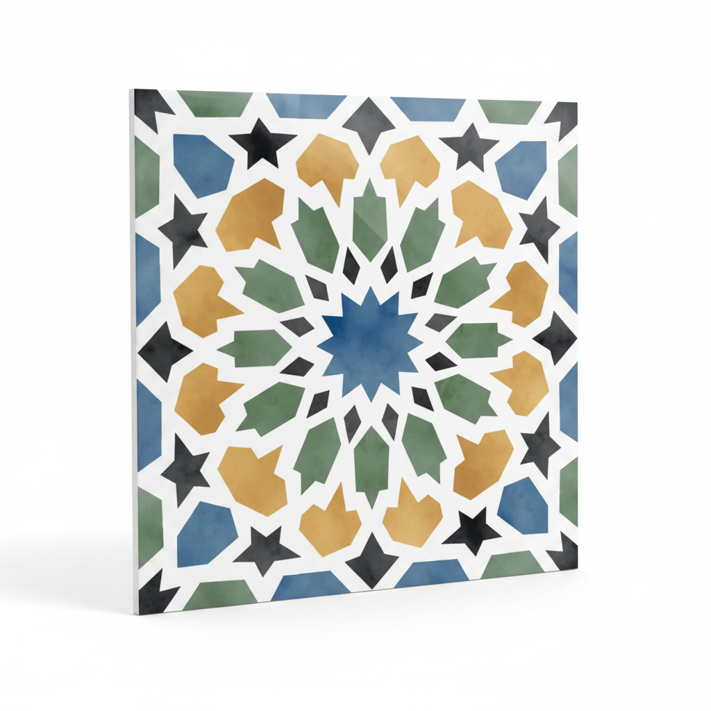 Alhambra Multi Color Porcelain Tile 8x8"