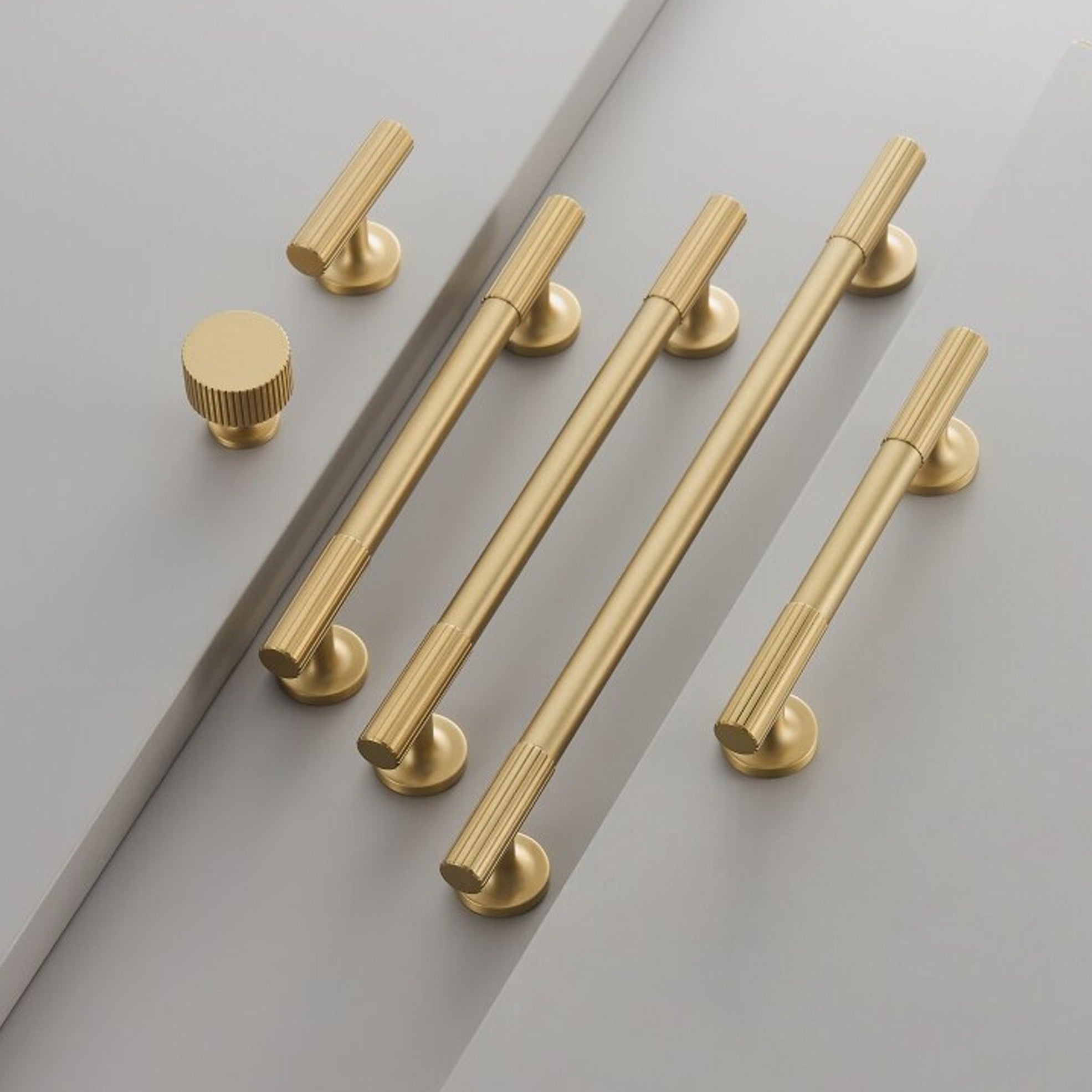 Matte Yellow Brass Dresser Handles