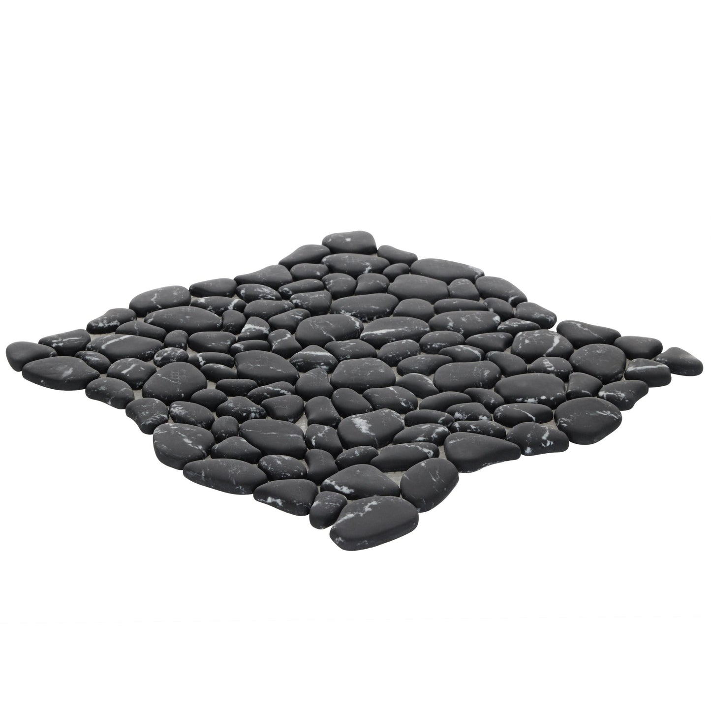 Black Mico Crystal Pebbles Mosaic Matte